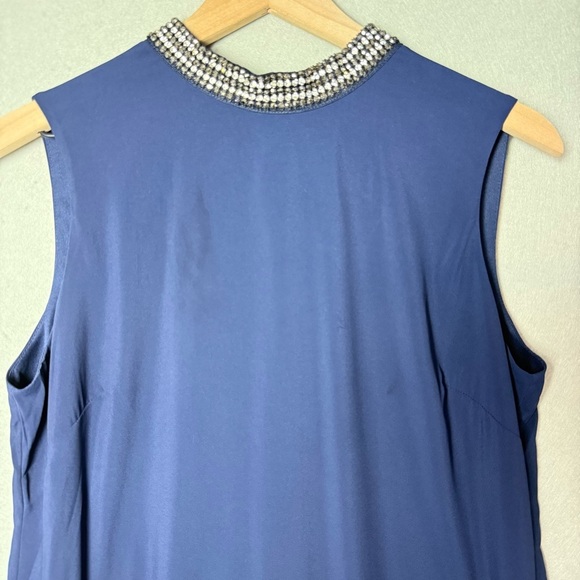 Donna Ricco Womens Navy Blue Jewel Neck Sleeveless Swing Cocktail Dress size 14 - Picture 3 of 12